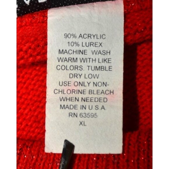 Vintage Carly Blake Ladies XL Christmas Red Sparkly Pullover Sweater Holidays - Picture 7 of 8